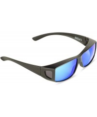 Wrap Mirrored Fit-Over Glasses Polarized Sunglasses with Reflective Lenses - Style 2 - Black - CG18I6TK7WA $8.74