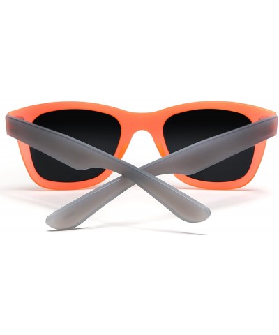 Sport Valencia Polarized Horned Rim Sunglasses with TR90 Unbreakable Construction - Orange - CO12E0DZSCT $22.83