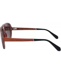 Aviator Wood Sunglasses Polarized Pilot Sunglasses 7 Layers Wood Frame-SG73003 - Redsandalwood- Brown - CS18DUKMYNH $37.53