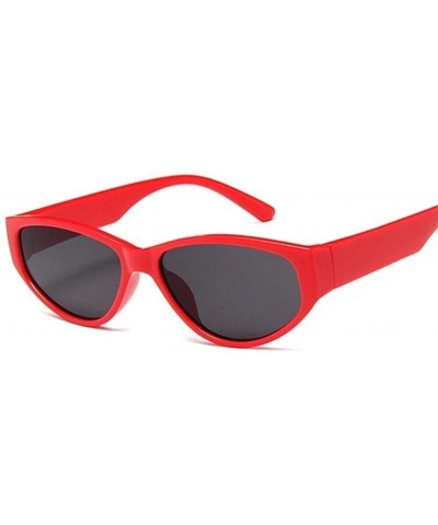 Round Sexy Cat Eye Sunglasses Women Mirror Sun Glasses Ladies Round Lens Shades For Female Eyewear UV400 - Redgray - C9198XO2...