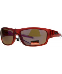 Wrap Xloop Sports Sunglasses Mens Stylish Rectangular Wrap Around Shades - Orange (Purple Brown) - CJ18CXYH5X5 $10.34