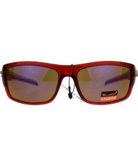 Wrap Xloop Sports Sunglasses Mens Stylish Rectangular Wrap Around Shades - Orange (Purple Brown) - CJ18CXYH5X5 $10.34