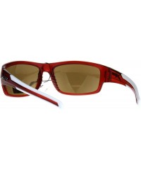 Wrap Xloop Sports Sunglasses Mens Stylish Rectangular Wrap Around Shades - Orange (Purple Brown) - CJ18CXYH5X5 $10.34