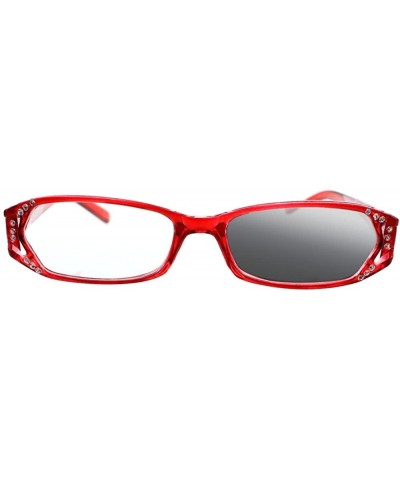 Rectangular Women Diamonds Transition Photochromic Reading Glasses UV400 Protect Sunglasses - Red - CD18DXO0USO $21.93