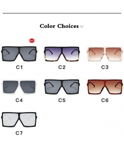 Oversized Plastic Oversized Women Sunglasses Square Big Frame Sunglasses for Female UV400 Sun Glasses (Color Leopard) - CT199...