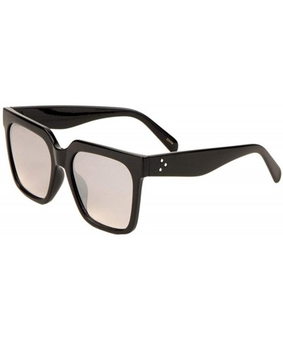 Cat Eye Retro Square Cat Eye Three Dot Temple Sunglasses - Grey - CY197R49HYC $26.66