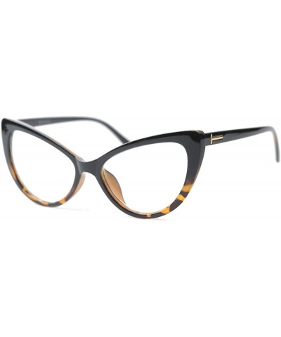 Oversized Womens Oversized Fashion Cat Eye Eyeglasses Frame Large Reading Glasses - Leopard - C612O7HOISB $13.64