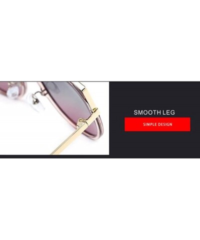 Aviator New fashion polarized sunglasses - metal coated half frame UV protection sunglasses - A - CD18SMWKM7G $33.34