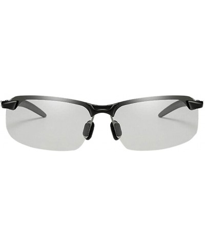 Round Classic Polarized Photochromic Sunglasses Driving Photosensitive Glasses 3043 Driving Fishing Outdoor - Dark Gray - CE1...