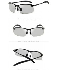Round Classic Polarized Photochromic Sunglasses Driving Photosensitive Glasses 3043 Driving Fishing Outdoor - Dark Gray - CE1...