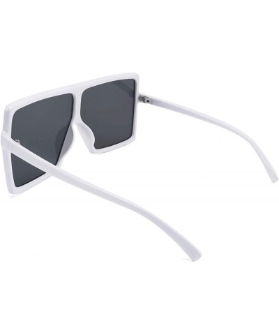 Square Women Square Oversized Sunglasses One Piece Fashion Female Big Large Frame UV400 B2539 - 06 White - CE198UWCNHW $7.83