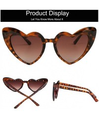 Goggle Clout Goggle Heart Sunglasses Retro Vintage Cat Eye Mod Style Kurt Cobain Glasses - Leopard - CW18REXUMDH $10.58