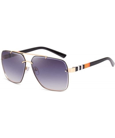 Rimless Retro square sunglasses for men women rimless sunglasses metal frame UV400 protection - 1 - CI199ZSMDML $31.79