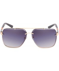 Rimless Retro square sunglasses for men women rimless sunglasses metal frame UV400 protection - 1 - CI199ZSMDML $15.27