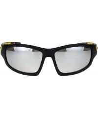 Rectangular Xloop Sunglasses Mens Sports Shades Oval Rectangular Wrap Around UV 400 - Matte Black Yellow - CQ18UIED5XE $9.22