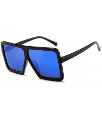 Sport Women Men Vintage Retro Glasses Unisex Big Frame Sunglasses Eyewear Metal Frame Shade Glasses - Blue - CL196IY8QM0 $7.69