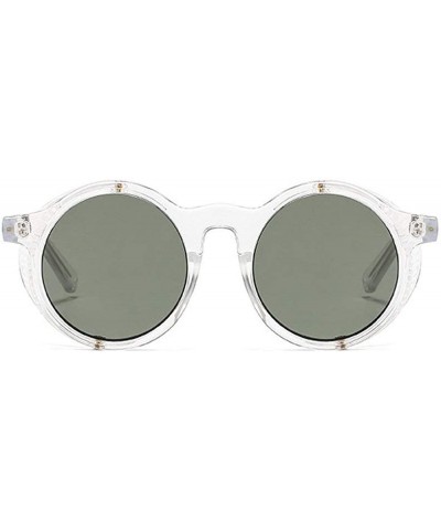 Round 2020 New Transparent Color Punk Flip Sunglasses Men Women Fashion UV400 Round Glasses - Clear&green - CT1935E8AAG $25.73