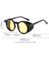 Round 2020 New Transparent Color Punk Flip Sunglasses Men Women Fashion UV400 Round Glasses - Clear&green - CT1935E8AAG $25.73