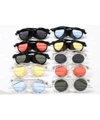 Round 2020 New Transparent Color Punk Flip Sunglasses Men Women Fashion UV400 Round Glasses - Clear&green - CT1935E8AAG $16.25