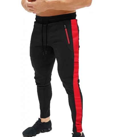 Sport Pants for Men Splicing Printed Overalls Casual Pocket Sport Work Casual Trouser Pants - Black - C718SM7XR4I $18.13