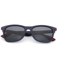 Sport Retro Polarized Sunglasses Lightweight Casual Sport Classic for Men Women UV400 - Black Lens/Dark Blue - C918S7R56LI $8.40