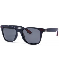 Sport Retro Polarized Sunglasses Lightweight Casual Sport Classic for Men Women UV400 - Black Lens/Dark Blue - C918S7R56LI $8.40