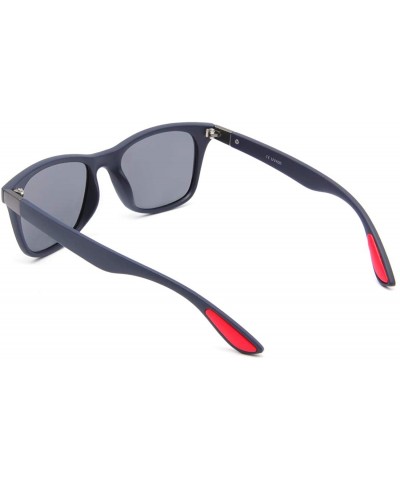 Sport Retro Polarized Sunglasses Lightweight Casual Sport Classic for Men Women UV400 - Black Lens/Dark Blue - C918S7R56LI $8.40