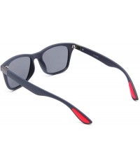 Sport Retro Polarized Sunglasses Lightweight Casual Sport Classic for Men Women UV400 - Black Lens/Dark Blue - C918S7R56LI $8.40