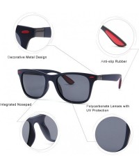 Sport Retro Polarized Sunglasses Lightweight Casual Sport Classic for Men Women UV400 - Black Lens/Dark Blue - C918S7R56LI $8.40