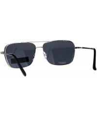 Square Polarized Lens Sunglasses Unisex Square Metal Frame Spring Hinge - Silver (Black) - CV18DREWOK2 $11.12