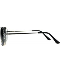 Square Polarized Lens Sunglasses Unisex Square Metal Frame Spring Hinge - Silver (Black) - CV18DREWOK2 $11.12