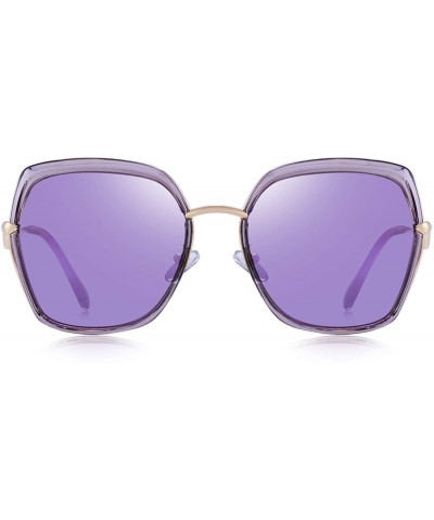 Butterfly Women's Fashion Cat Eye Polarized Sunglasses Ladies Luxury Brand Sun glasses UV400 - Purple Mirror - CL18RZN95R7 $1...