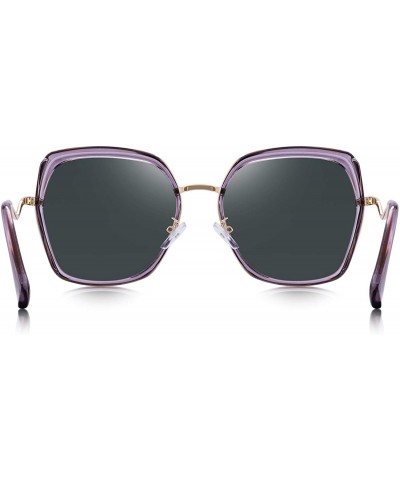 Butterfly Women's Fashion Cat Eye Polarized Sunglasses Ladies Luxury Brand Sun glasses UV400 - Purple Mirror - CL18RZN95R7 $1...