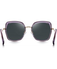 Butterfly Women's Fashion Cat Eye Polarized Sunglasses Ladies Luxury Brand Sun glasses UV400 - Purple Mirror - CL18RZN95R7 $1...