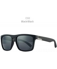 Aviator Men's Sports Polarized Sunglasses Mirror Square Driving Sun Black Blue C05 - Black Black C02 - C318XGE56WY $8.58