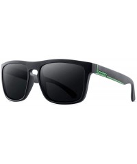 Aviator Men's Sports Polarized Sunglasses Mirror Square Driving Sun Black Blue C05 - Black Black C02 - C318XGE56WY $8.58