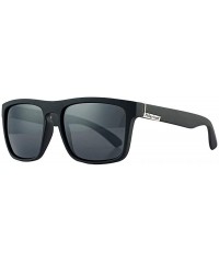 Aviator Men's Sports Polarized Sunglasses Mirror Square Driving Sun Black Blue C05 - Black Black C02 - C318XGE56WY $8.58