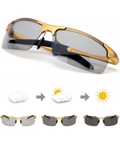 Rectangular Men's Photochromic Sunglasses with Polarized Lens for Outdoor 100% UV Protection- Anti Glare- Reduce Eye Fatigue ...
