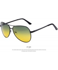 Round Men Polarized Sunglasses Night Vision Driving UV400 - C01 Black Night - CM199C9T8I5 $26.18