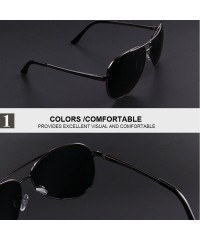 Round Men Polarized Sunglasses Night Vision Driving UV400 - C01 Black Night - CM199C9T8I5 $26.18