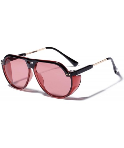 Oval Fashion Men's and Women's Resin lens Candy Colors Sunglasses UV400 - Red - CF18NEA2QT8 $18.10