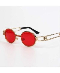 Oval Flat-Framed Sunglasses Women's Small Oval Handy Glasses Personality Glasses - CJ18IH4E9ZI $36.79