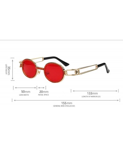 Oval Flat-Framed Sunglasses Women's Small Oval Handy Glasses Personality Glasses - CJ18IH4E9ZI $36.79
