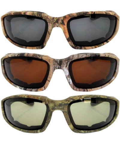 Goggle Set of 2 - 3 Pairs Motorcycle CAMO Padded Foam Sport Glasses Colored Lens - CE1847U4QQG $18.46