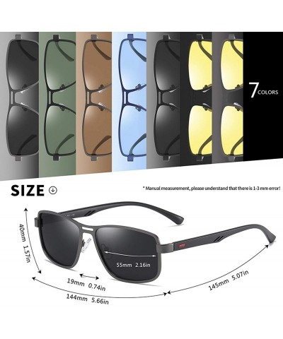 Shield 2020 Fashion Sunglasses Men Polarized Square Metal Frame Male Sun Glasses Driving Fishing Eyewear - C5blue - C0198ZZ3S...