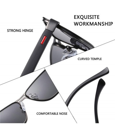 Shield 2020 Fashion Sunglasses Men Polarized Square Metal Frame Male Sun Glasses Driving Fishing Eyewear - C5blue - C0198ZZ3S...