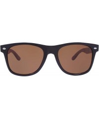 Wayfarer Summit Men's Wayfarer Style Sunglasses- Horn-Rimmed Frame- Genuine Wood Temples- 100% UV Protection Lenses - CV197D5...