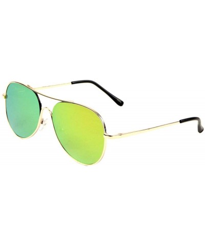 Round Round One Piece Thin Frame Aviator Sunglasses - Green - C0197NHO6U5 $26.27