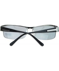 Rectangular Men's Half Rim Narrow Rectangular Sunglasses - Silver - C11102PZPM3 $11.78