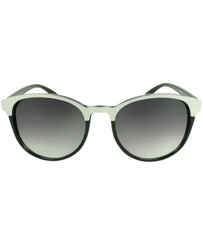 Oval Chic Retro Oval Fashion Sunglasses - Silver - CC11G3L6H8L $7.97